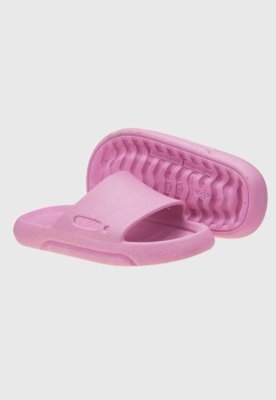 Chinelo Nuvem Slide Rosa Com Glitter Kidstep