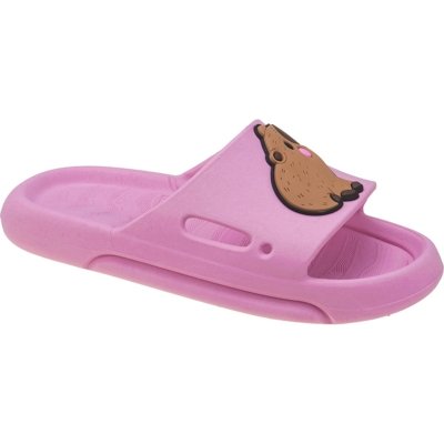 Chinelo Slide Rosa Capivara Kidstep