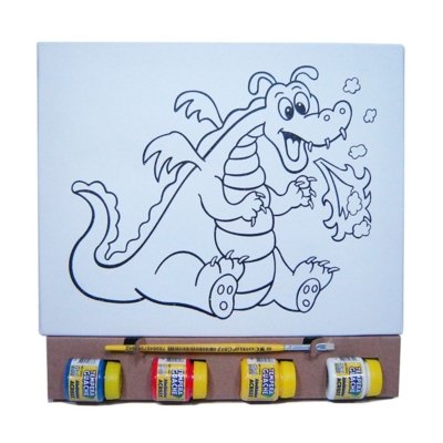 Kit Tela P Kits for Kids Dragão Multicolorido Menor preço em Kit Tela P Kits for Kids Dragão Multicolorido