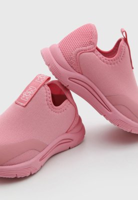 Tênis Infantil Klin Slip On Têxtil Rosa