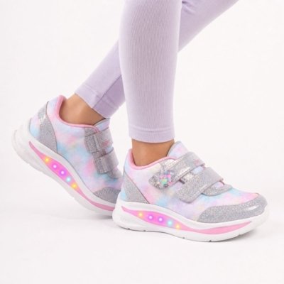Tênis Infantil Menina Klin Flash Light com LED Colorido e Glitter