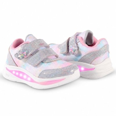 Tênis Infantil Menina Klin Flash Light com LED Colorido e Glitter