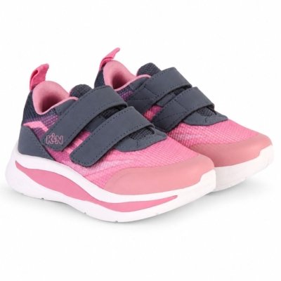 Tênis Infantil Menina Klin Flash Rosa e Marinho