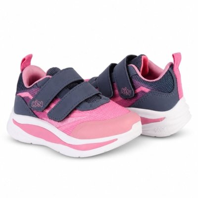 Tênis Infantil Menina Klin Flash Rosa e Marinho