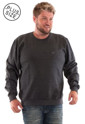 Blusão Konciny Básico De Moletom Plus Size Grafite Menor preço em Blusão Konciny Básico De Moletom Plus Size Grafite