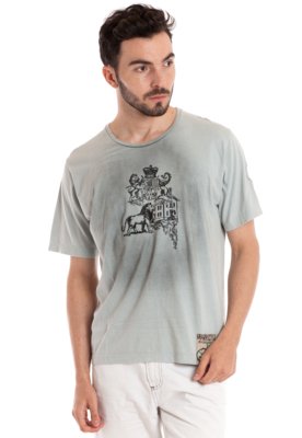 Camiseta Básica Konciny Manga Curta Cinza Claro Menor preço em Camiseta Básica Konciny Manga Curta Cinza Claro