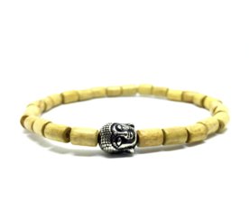 Pulseira Kuff Acessórios Buda Bege Menor preço em Pulseira Kuff Acessórios Buda Bege