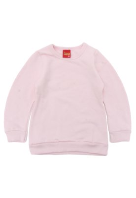 Casaco de Moletom Kyly Menina Liso Rosa Menor preço em Casaco de Moletom Kyly Menina Liso Rosa