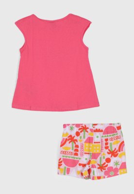 Conjunto Infantil Kyly Regata e Short Rosa