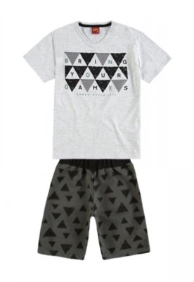 Conjunto Kyly Camiseta Bermuda Mescla Menor preço em Conjunto Kyly Camiseta Bermuda Mescla