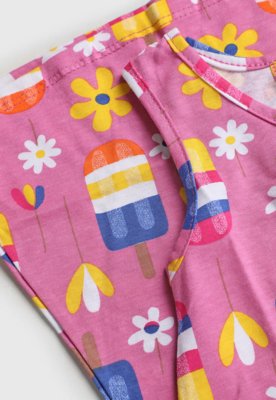 Vestido Infantil Kyly Estampado Rosa