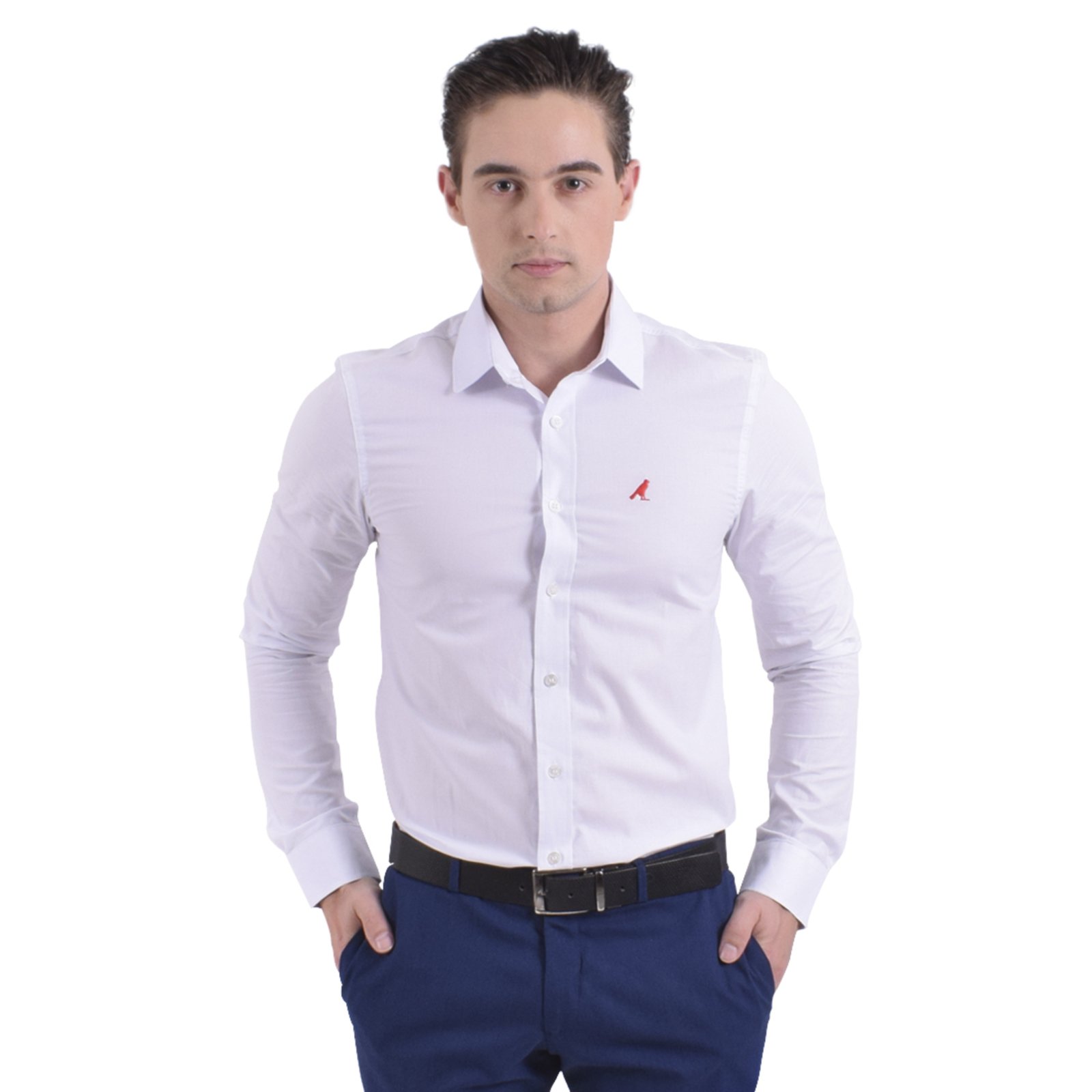 camisa social masculina slim fit branca