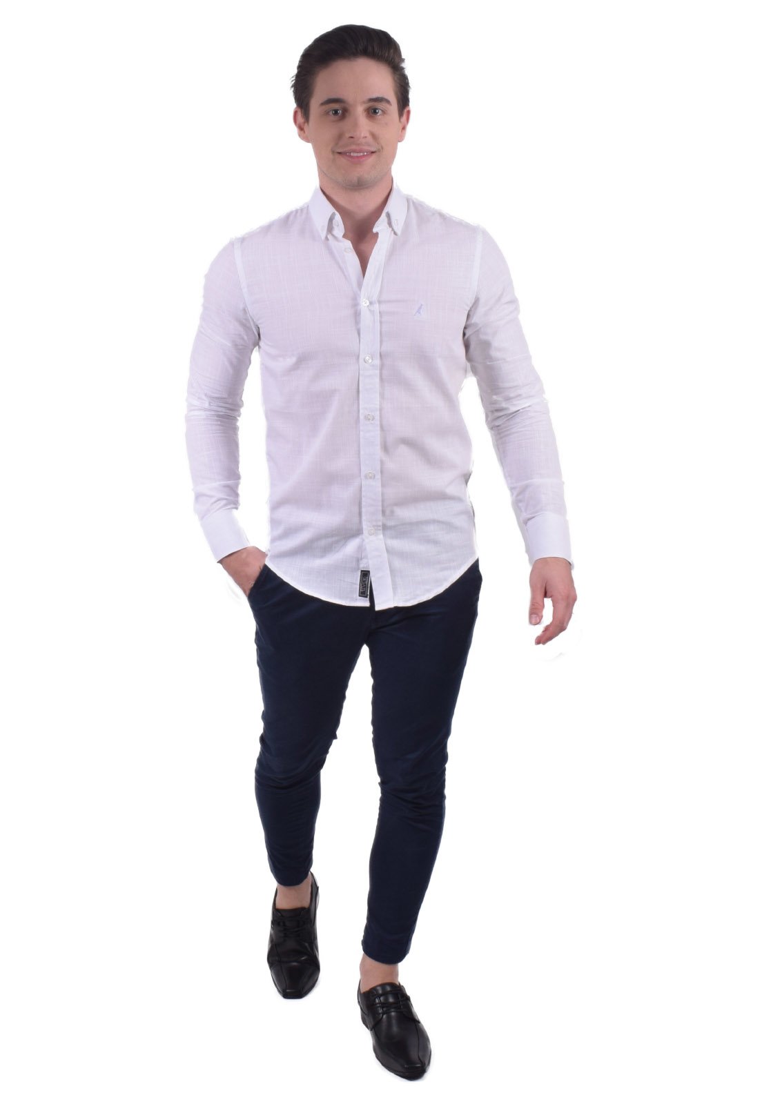 camisa masculina social slim