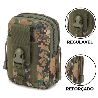 Bolsa Militar Porta Treco Tatico Cinto Modular Pochete