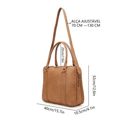 Bolsa De Notebook Grande Pasta Executiva Maleta Case Luísa Rinaldi Bege