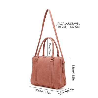 Bolsa De Notebook Grande Pasta Executiva Maleta Case Luísa Rinaldi Rosa