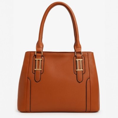 Bolsa Feminina Bau Grande com Alça Transversal Tote Ombro Luísa Rinaldi Caramelo