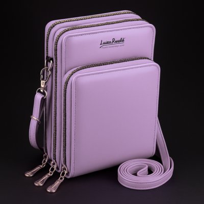 Bolsa Feminina Transversal Pequena Carteira Porta Cartao Luísa Rinaldi Roxo