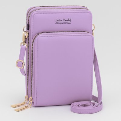 Bolsa Feminina Transversal Pequena Carteira Porta Cartao Luísa Rinaldi Roxo
