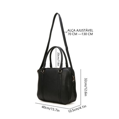 Bolsa Notebook Grande Pasta Executiva Maleta Case Luísa Rinaldi Preto