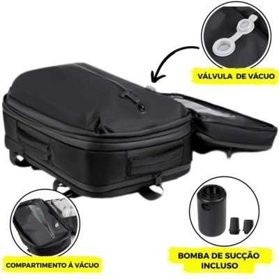 Mochila De Viagem Executiva Grande A Vácuo Notebook Bordo Luísa Rinaldi