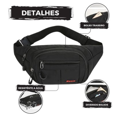 Pochete Masculina Impermeável Multiuso Motoqueiro Sportswear  Kit 2 Unidades Luísa Rinaldi