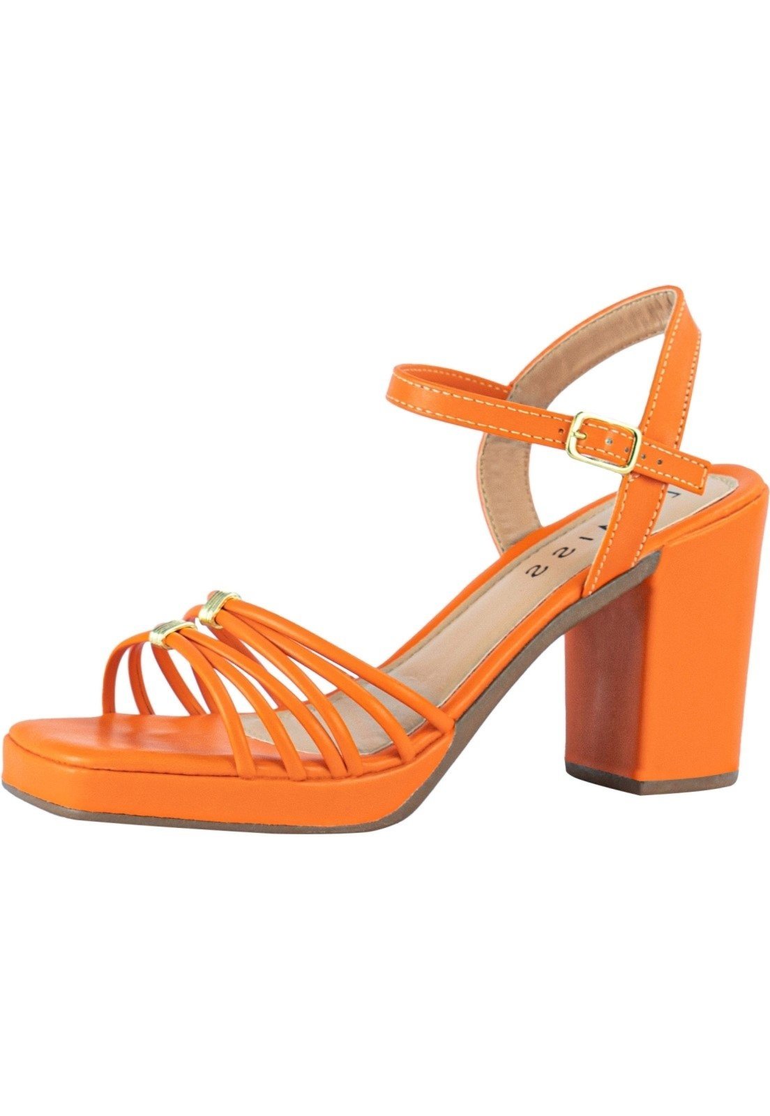 Sandália DAFITI SHOES Tiras Laranja - Compre Agora