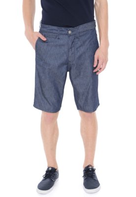 Bermuda Sarja Lacoste Chino Relax Fit Azul Menor preço em Bermuda Sarja Lacoste Chino Relax Fit Azul