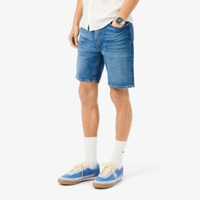 Bermuda em Denim com Ajuste Reto Azul