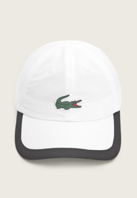 Boné Aberto Lacoste Aba Curva Croco Bicolor Branco Menor preço em Boné Aberto Lacoste Aba Curva Croco Bicolor Branco