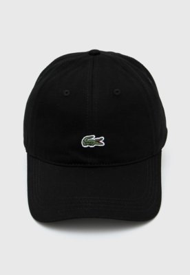 Boné Lacoste Logo Bordado Preto Menor preço em Boné Lacoste Logo Bordado Preto