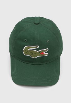 Boné Lacoste Logo Bordado Verde Menor preço em Boné Lacoste Logo Bordado Verde