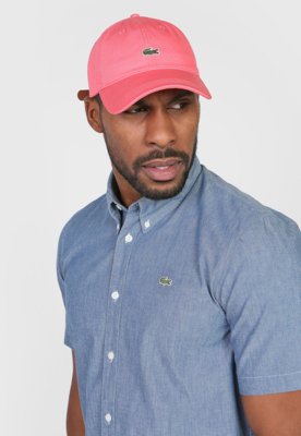 Boné Lacoste Logo Rosa Menor preço em Boné Lacoste Logo Rosa