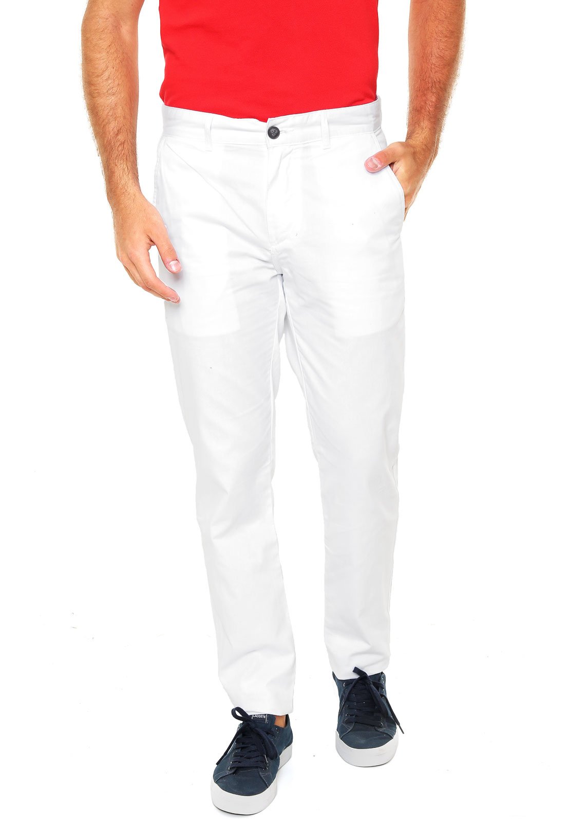 calça chino branca masculina