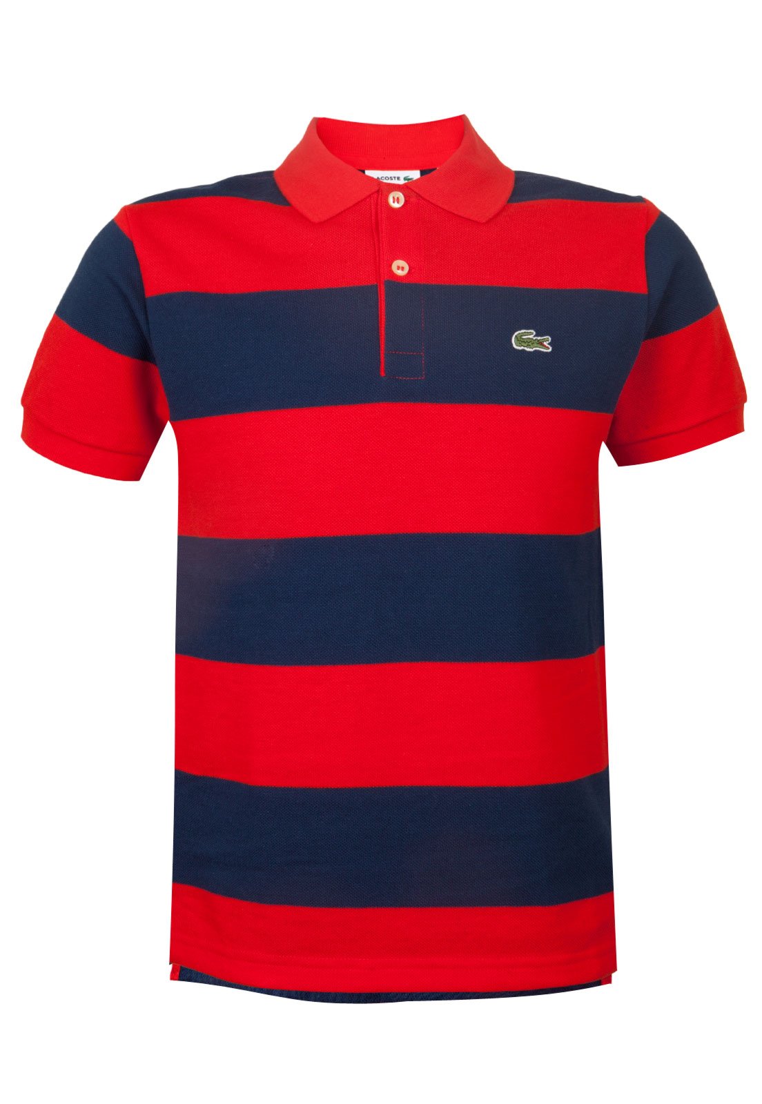 Camisa Polo Lacoste Bicolor Vermelha Compre Agora Dafiti Brasil