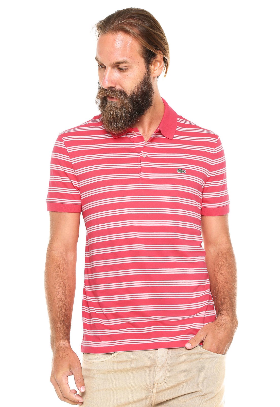 lacoste polo rosa