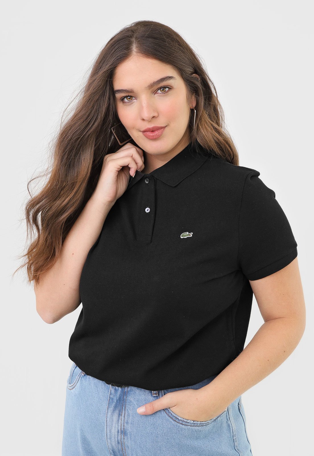 Polo lacoste fashion preta