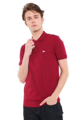 Camisa Polo Lacoste Regular Fit Algodão Leve Masculina - Preto