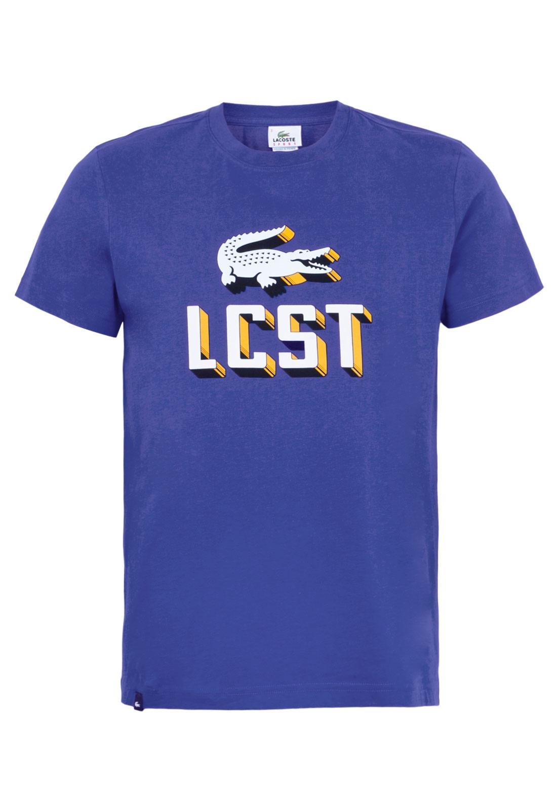 Camiseta Lacoste Brand Azul - Compre Agora