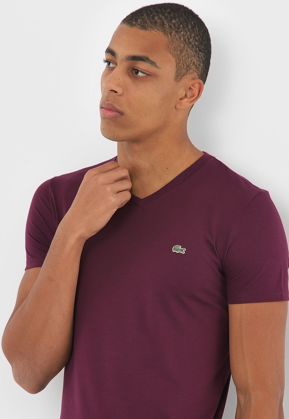 camisa da lacoste roxa