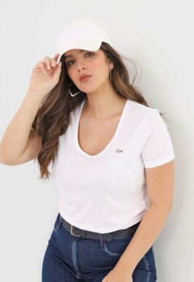 Camiseta Lacoste Reta Branca Menor preço em Camiseta Lacoste Reta Branca