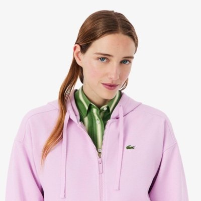 Capuz Piqué com zíper Rosa