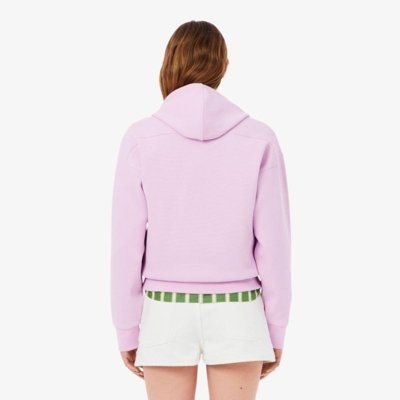 Capuz Piqué com zíper Rosa
