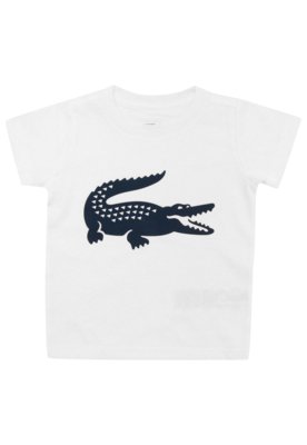 Camiseta Lacoste Kids Menino Frontal Branca Menor preço em Camiseta Lacoste Kids Menino Frontal Branca
