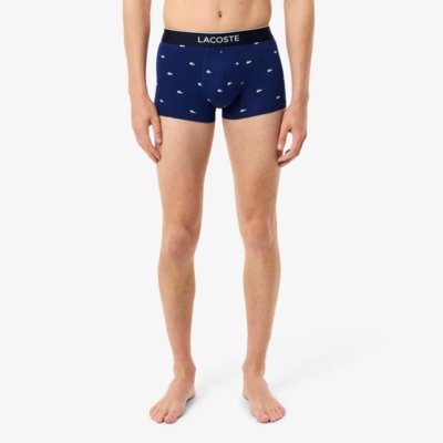 Pacote com 3 Cuecas Trunk Stretch Estampadas Azul