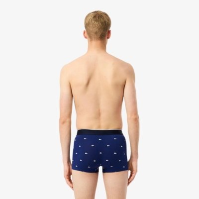 Pacote com 3 Cuecas Trunk Stretch Estampadas Azul