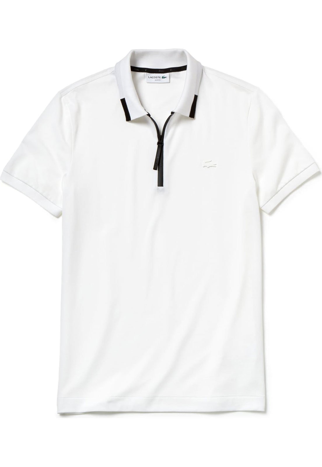 lacoste slim fit polo black