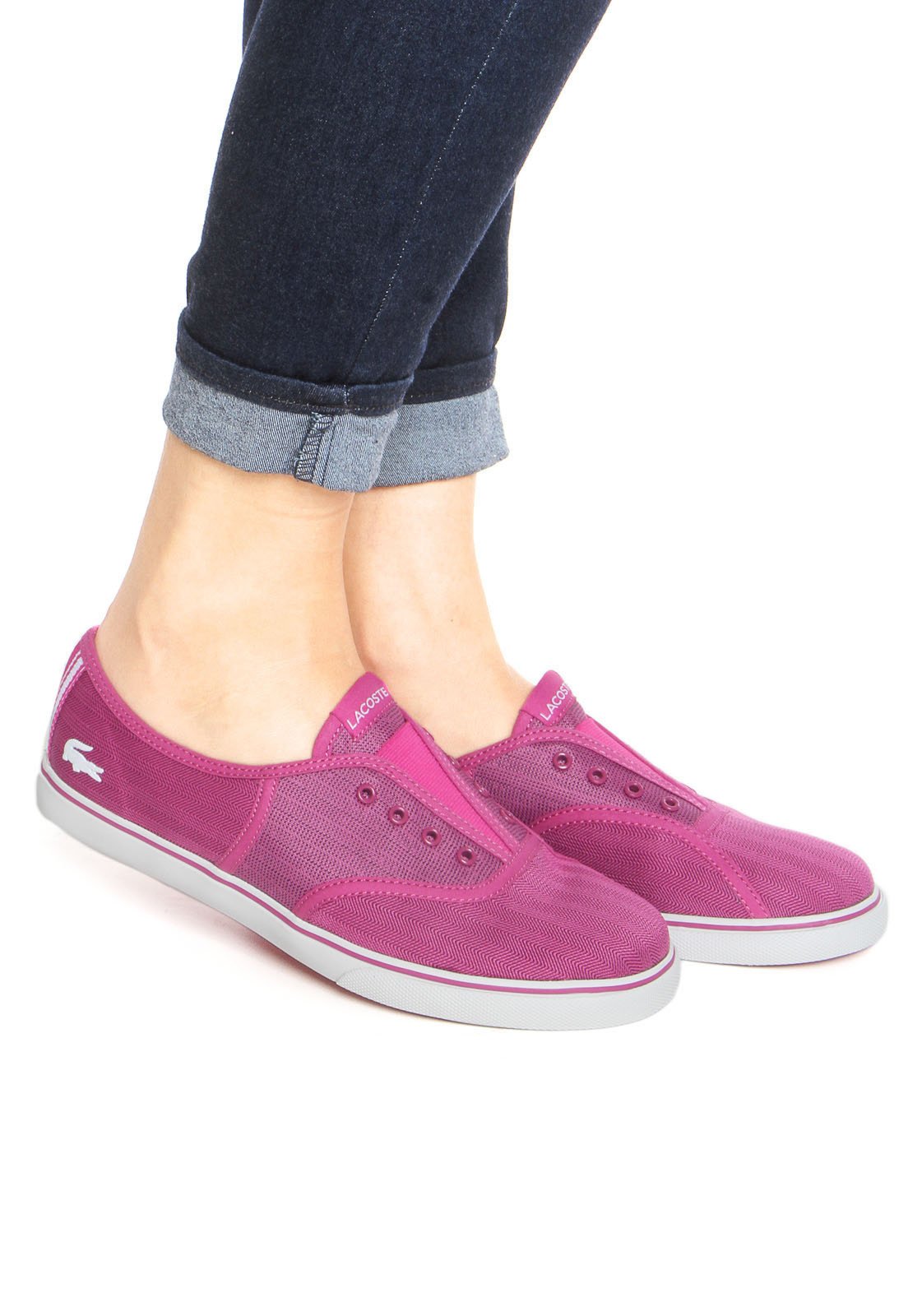 tenis lacoste feminino branco e rosa