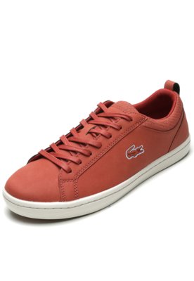 Tênis Couro Lacoste Straightset Vermelho Menor preço em Tênis Couro Lacoste Straightset Vermelho