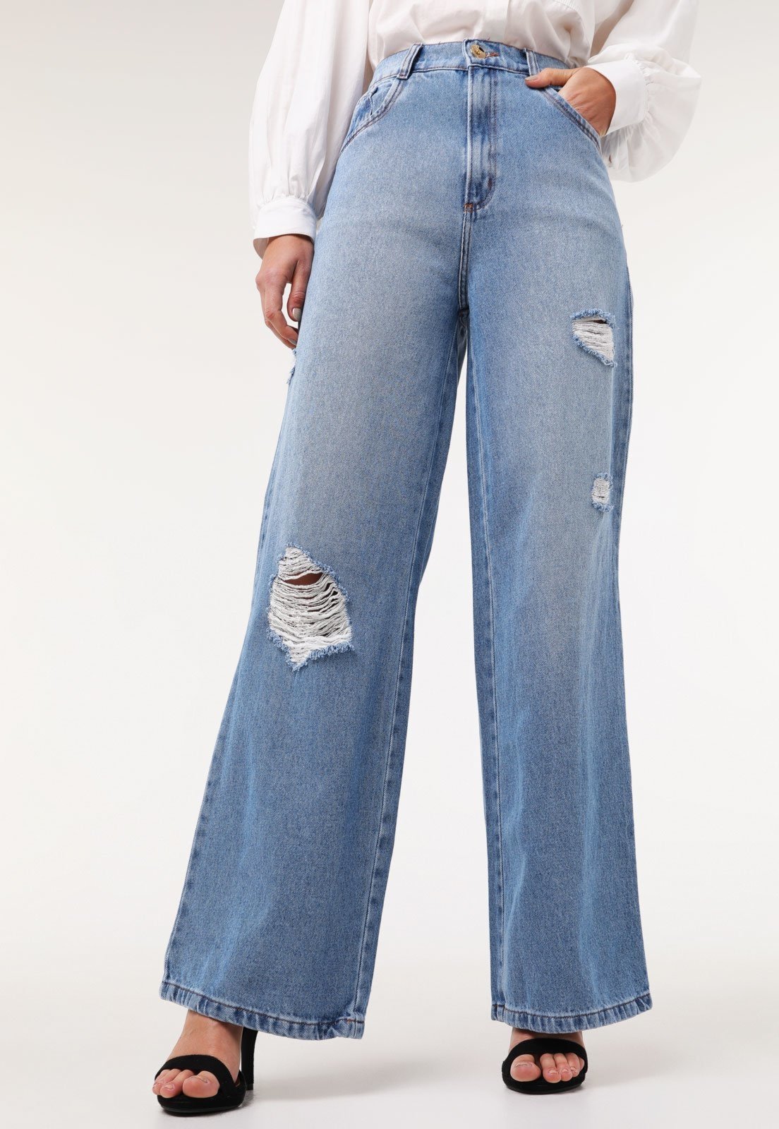 Macacão Jeans Trendyol Collection Slim Amarração Azul 